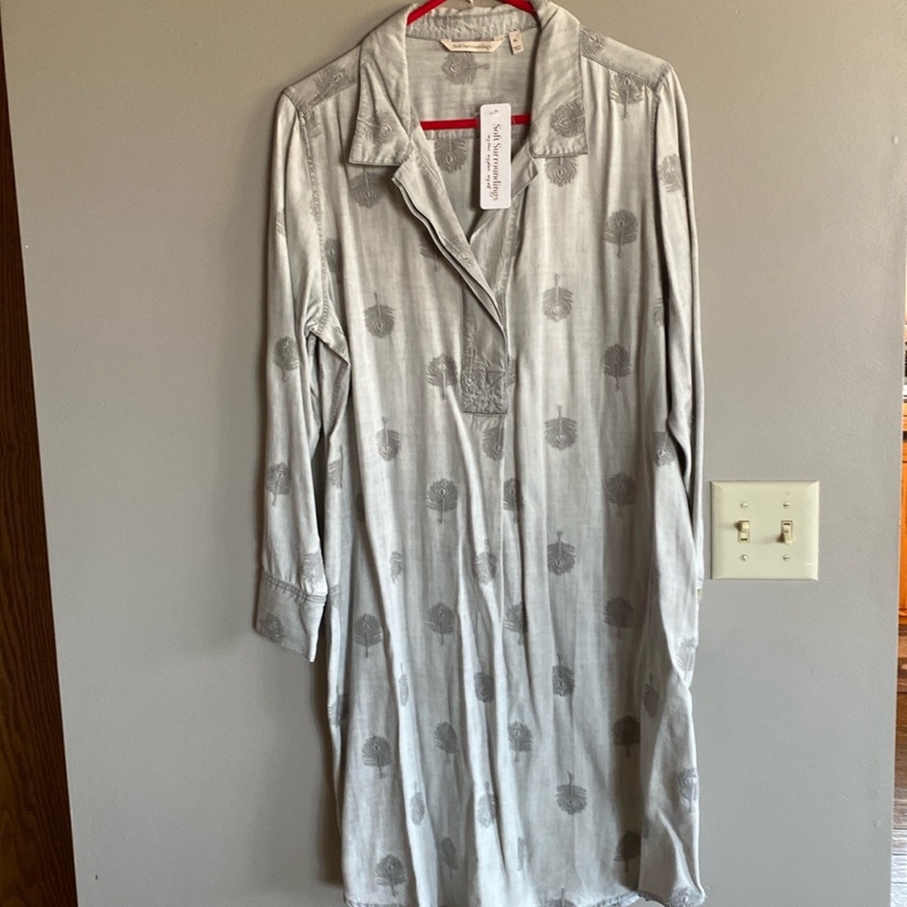 Grey Tercel Shirt Dress